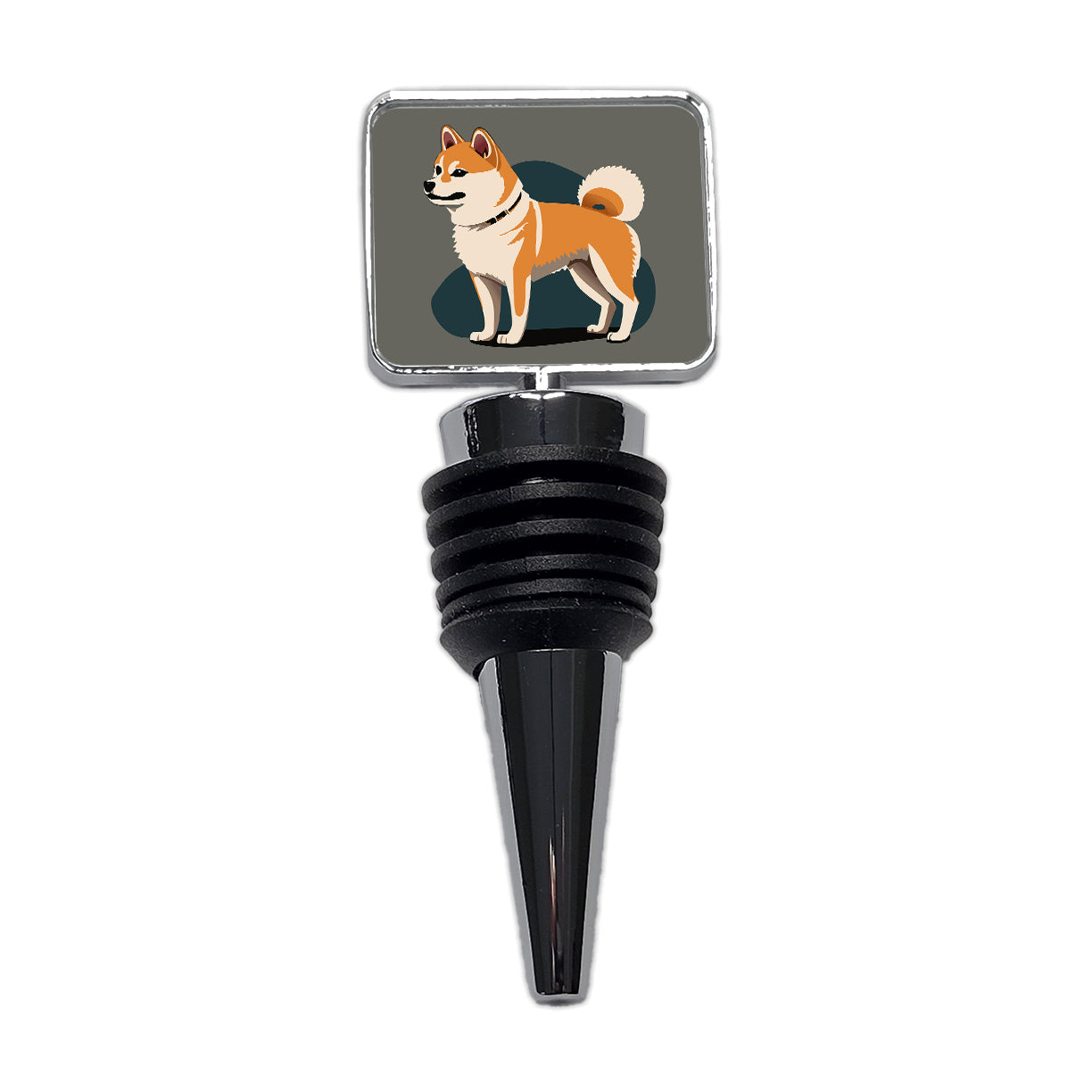 Shiba Inu Dog Standing Wine Bottle Stopper