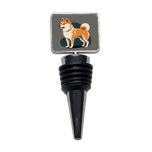 Shiba Inu Dog Standing Wine Bottle Stopper