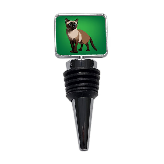 Siamese Cat Standing Wine Bottle Stopper