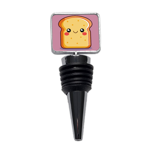 Smiling Toast Cute Wine Bottle Stopper