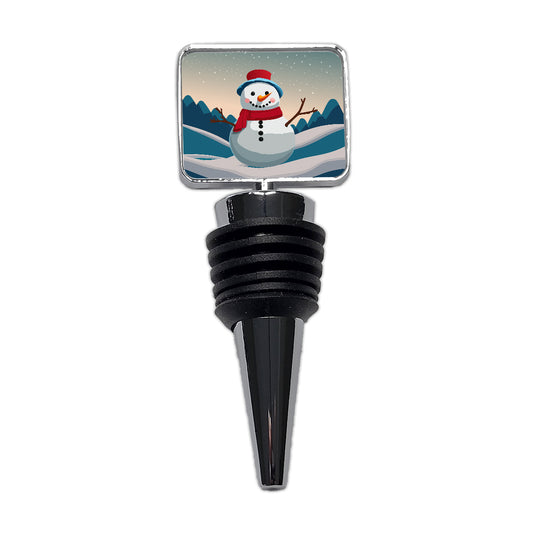 Snowman Happy Winter Christmas Wine Bottle Stopper