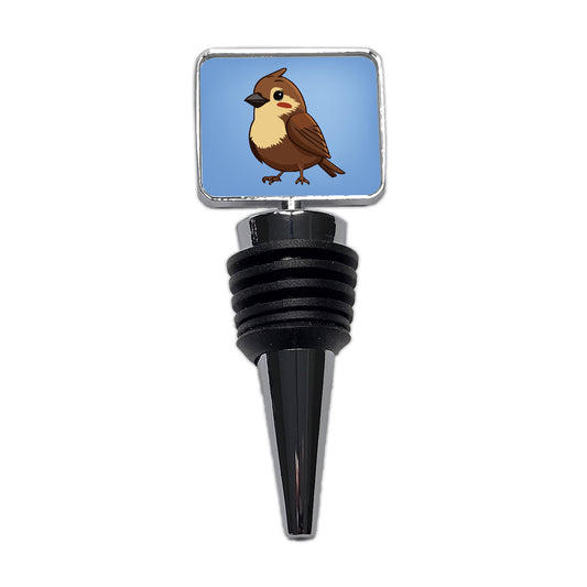 Sparrow Brown Bird Cute Wine Bottle Stopper