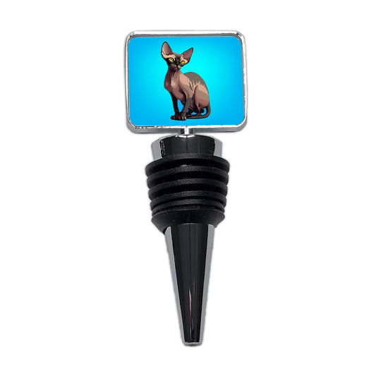 Sphynx Cat Sitting Wine Bottle Stopper