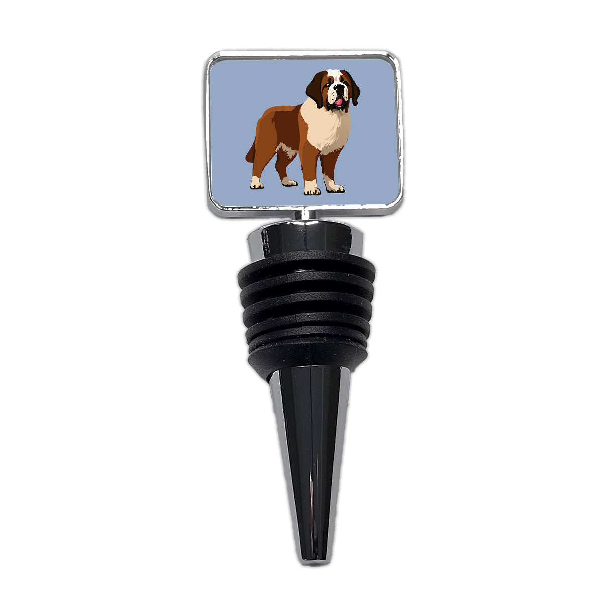 St Bernard Dog Standing Wine Bottle Stopper