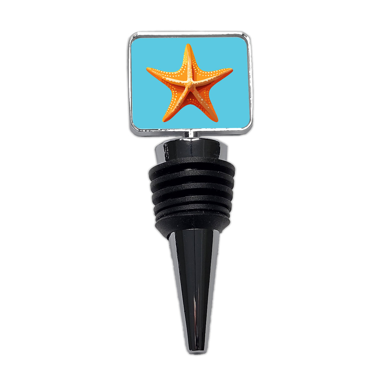 Starfish Star Fish Ocean Animal Orange Wine Bottle Stopper
