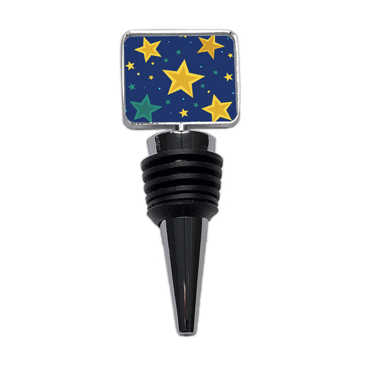 Stars Scattered Background Wine Bottle Stopper