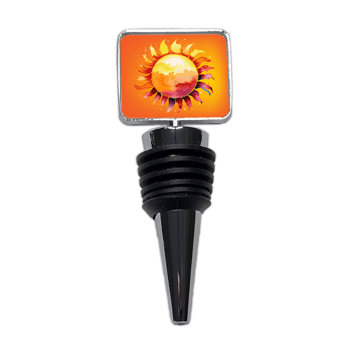 Sun Watercolor Artistic Wine Bottle Stopper