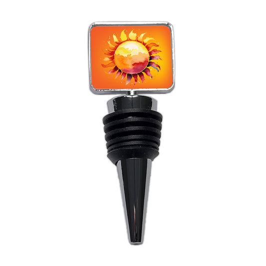 Sun Watercolor Artistic Wine Bottle Stopper