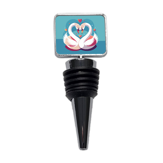 Swans in Love Anniversary Wedding Valentines Day Wine Bottle Stopper