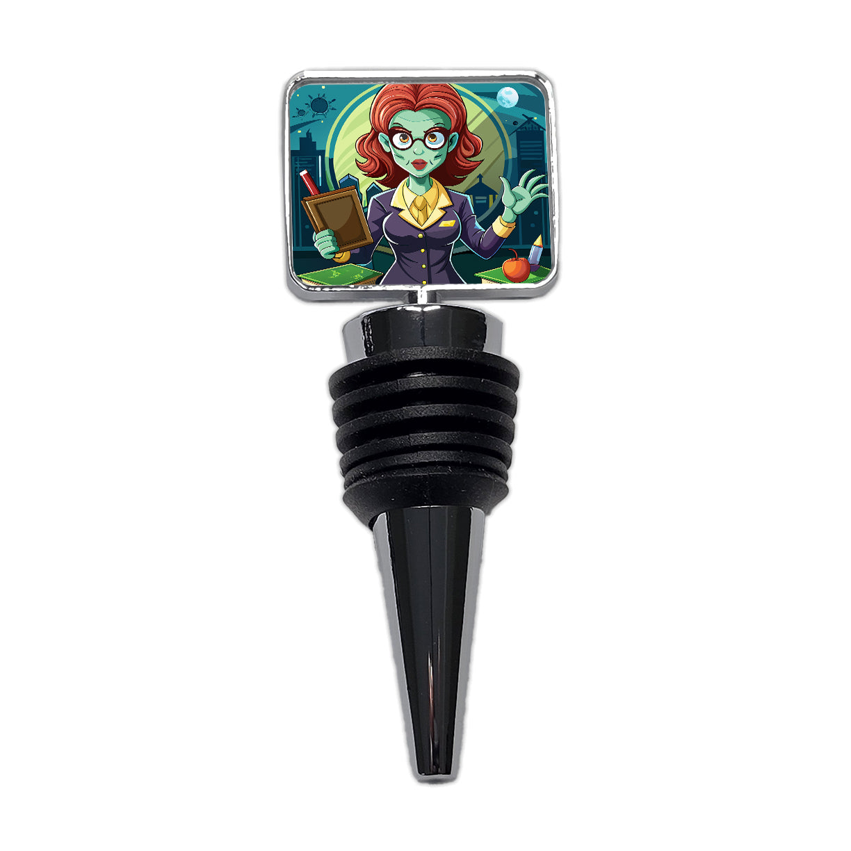 Teacher Zombie Woman Female Funny Wine Bottle Stopper
