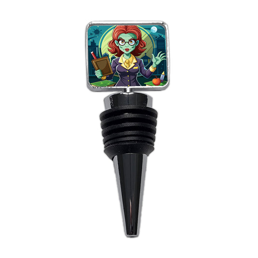 Teacher Zombie Woman Female Funny Wine Bottle Stopper