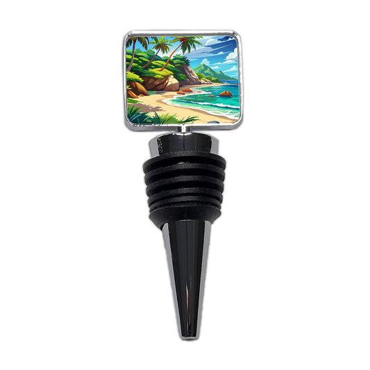 Tropical Beach Beautiful Vacation Travel Wine Bottle Stopper