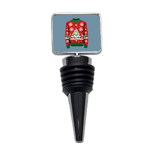 Ugly Christmas Sweater Tree Wine Bottle Stopper