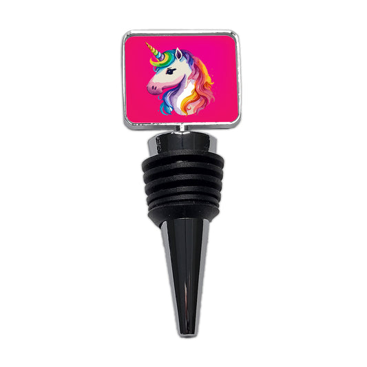 Unicorn Rainbow Hair Horn Wine Bottle Stopper
