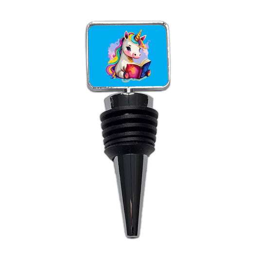 Unicorn Reading Book Reader Wine Bottle Stopper