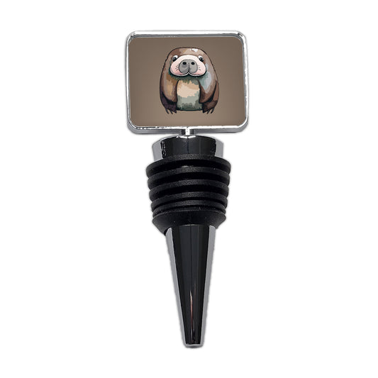 Walrus Cute Watercolor Wine Bottle Stopper
