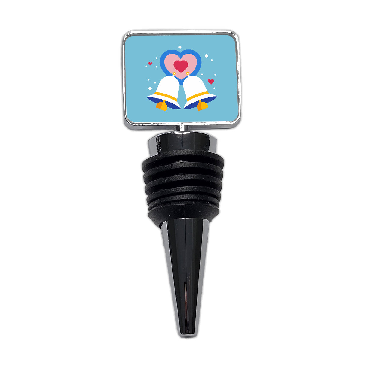 Wedding Bells Heart Love Marriage Wine Bottle Stopper
