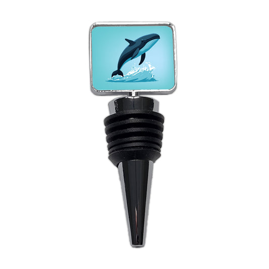 Whale Jumping Out of Water Wine Bottle Stopper