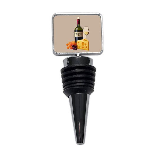 Wine Cheese Grapes Wine Bottle Stopper