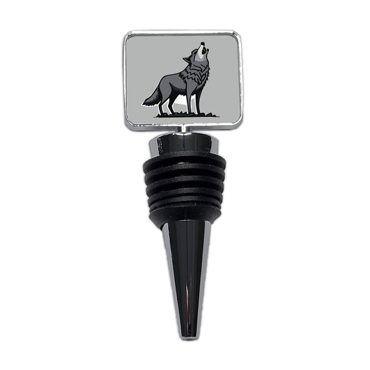 Wolf Howling Wine Bottle Stopper