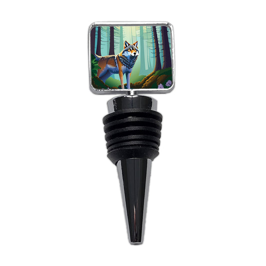 Wolf in Forest Woodland Wilderness Wine Bottle Stopper
