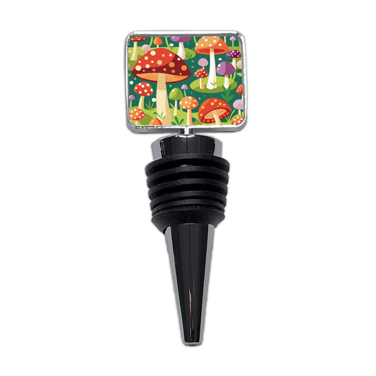 Woodland Mushrooms in the Forest Scattered Wine Bottle Stopper