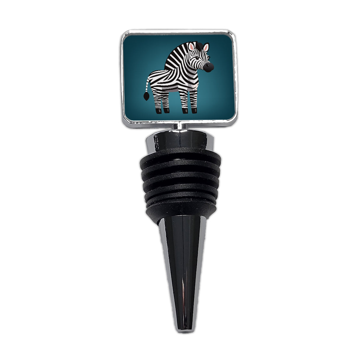 Zebra Standing Wine Bottle Stopper