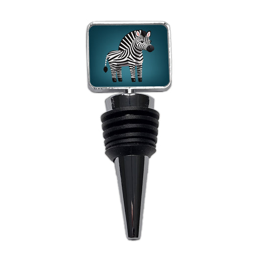 Zebra Standing Wine Bottle Stopper