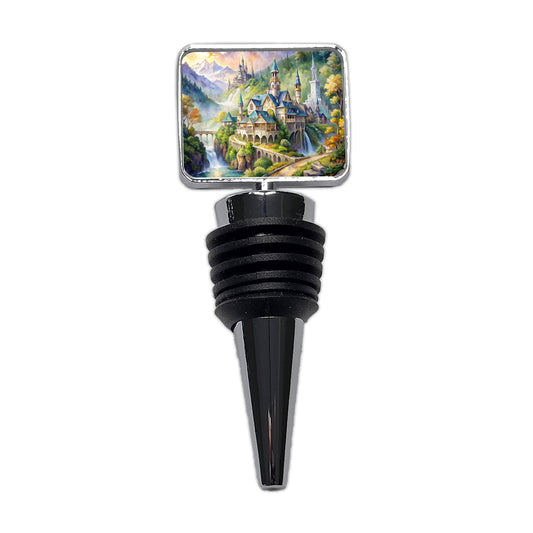 Beautiful Elvish Fantasy Watercolor Design Wine Bottle Stopper