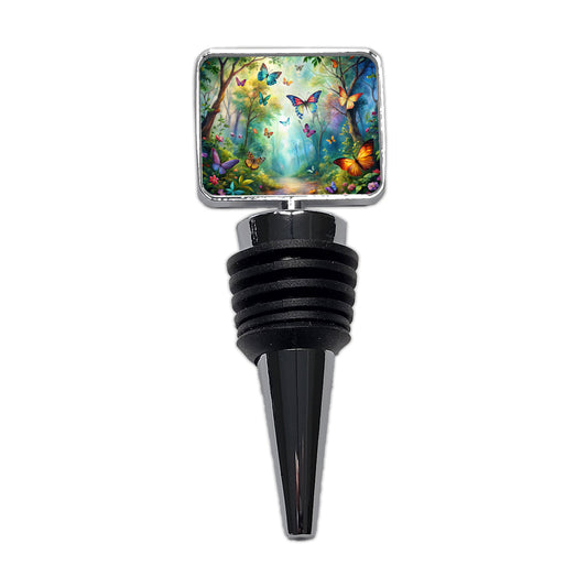Butterflies Forest Fantasy Watercolor Design Wine Bottle Stopper