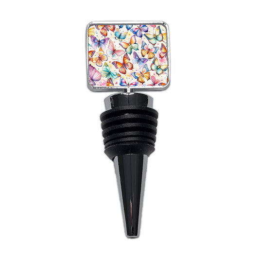 Butterflies Watercolor Wine Bottle Stopper