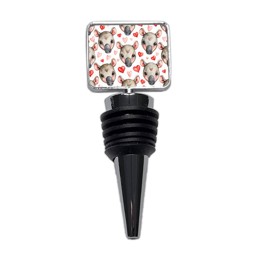 Cute Tapir Faces Hearts Watercolor Wine Bottle Stopper