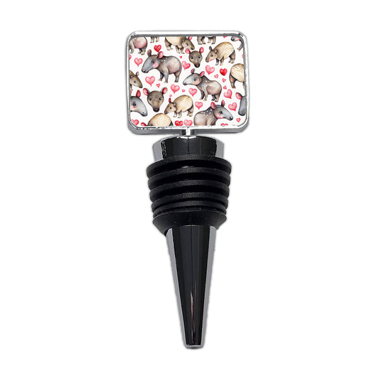 Cute Tapirs Hearts Watercolor Wine Bottle Stopper