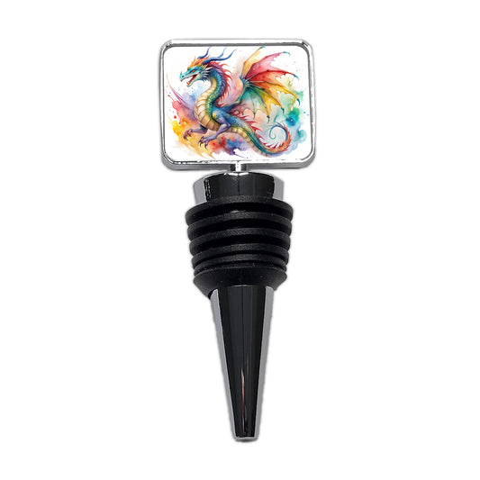 Dragon Watercolor Design Wine Bottle Stopper