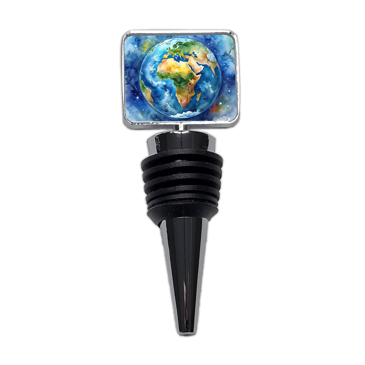 Earth Africa Asia Europe From Space Watercolor Wine Bottle Stopper