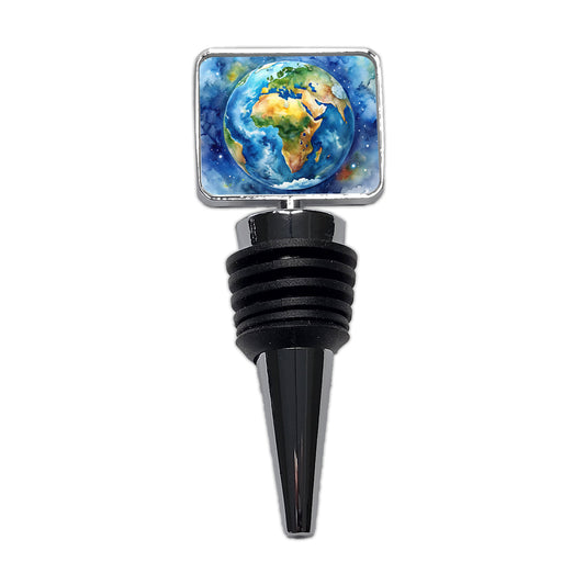 Earth Africa Asia Europe From Space Watercolor Wine Bottle Stopper