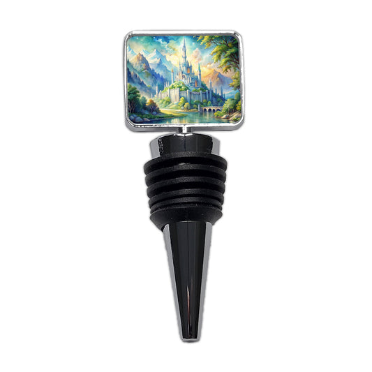 Elves Fantasy Kingdom Watercolor Design Wine Bottle Stopper