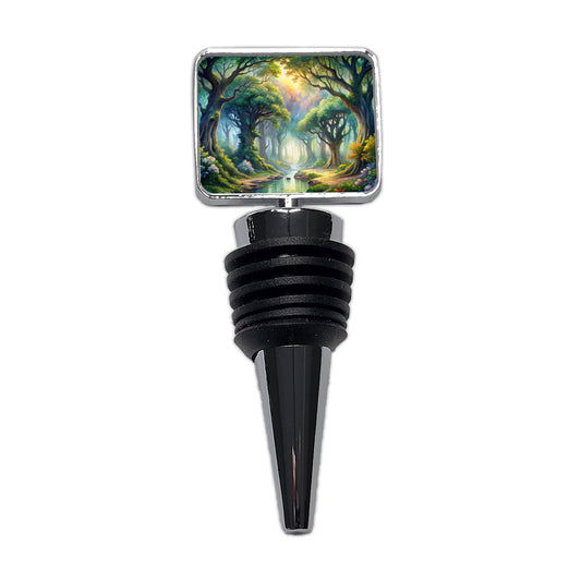 Elvish Elves Forest Fantasy Watercolor Design Wine Bottle Stopper
