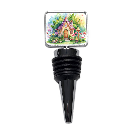 Fairy House Watercolor Adorable Wine Bottle Stopper