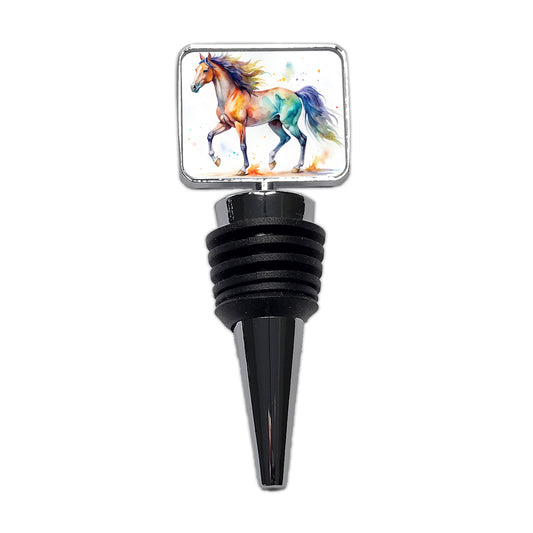 Horse Watercolor Design Wine Bottle Stopper