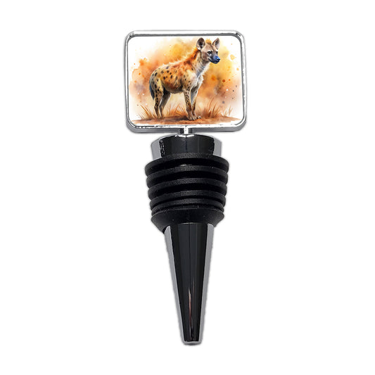 Hyena African Plain Watercolor Design Wine Bottle Stopper