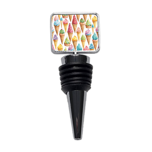 Ice Cream Cones Colorful Wine Bottle Stopper