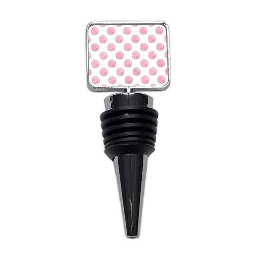 Light Pink Polka Dots White Background Wine Bottle Stopper