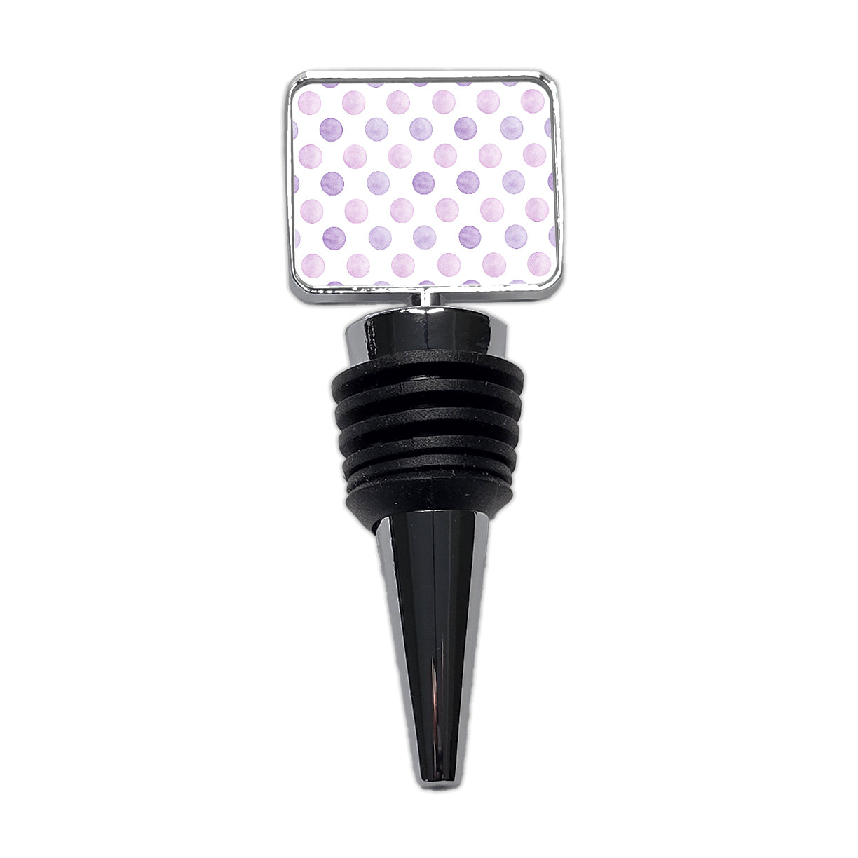 Light Purple Polka Dots White Background Wine Bottle Stopper
