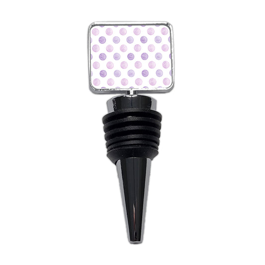 Light Purple Polka Dots White Background Wine Bottle Stopper