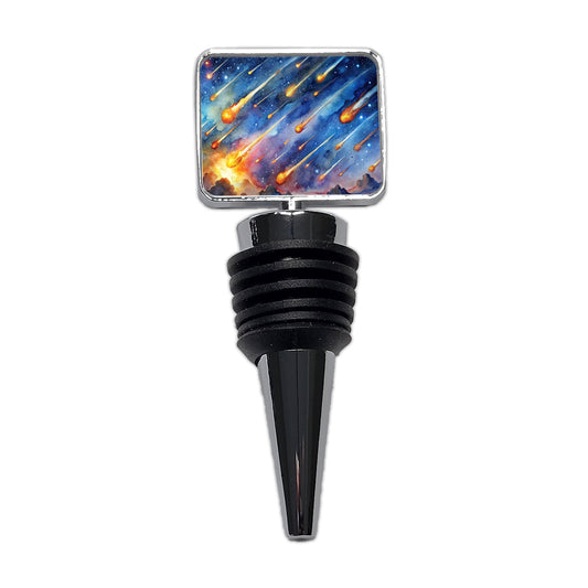 Meteors Watercolor Wine Bottle Stopper