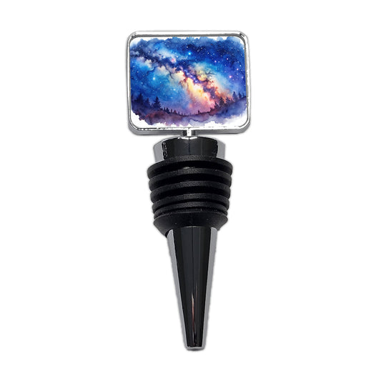 Milky Way Space Watercolor Design Stars Beautiful Wine Bottle Stopper