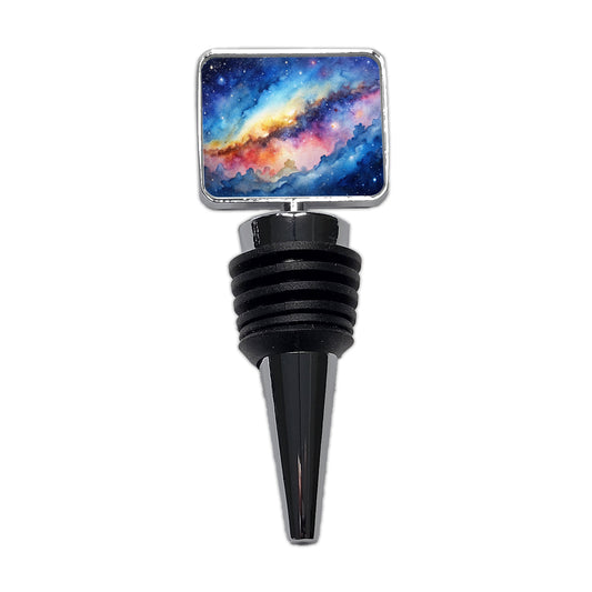 Milky Way Space Watercolor Design Stars Wine Bottle Stopper