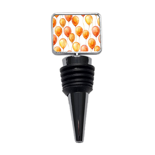 Orange Balloons Watercolor Birthday Wine Bottle Stopper