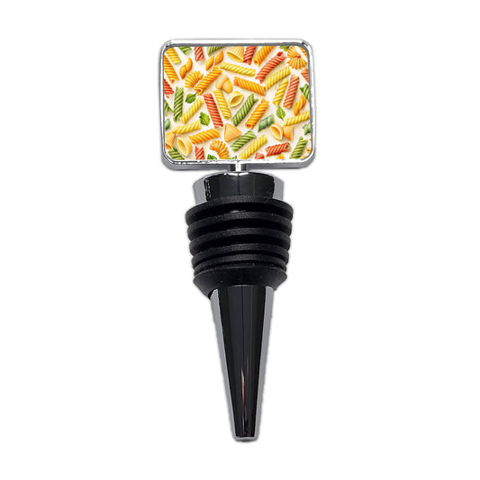 Pasta Noodles Watercolor Wine Bottle Stopper